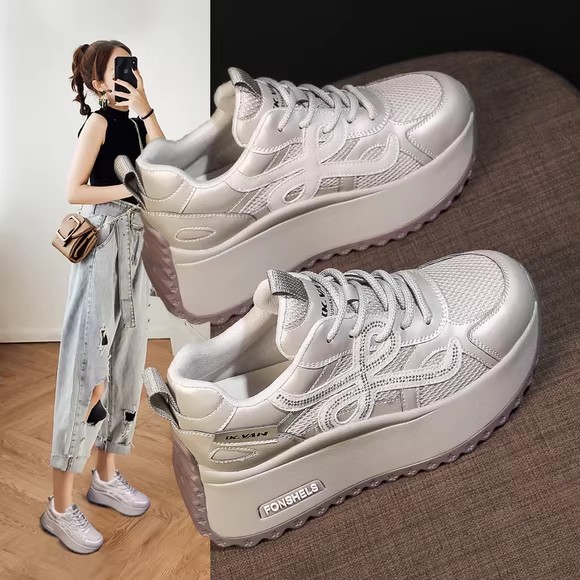 内增高老爹鞋女透气网面秋季年