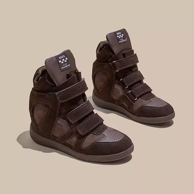 内增高6.5cm真皮高帮德训鞋女新