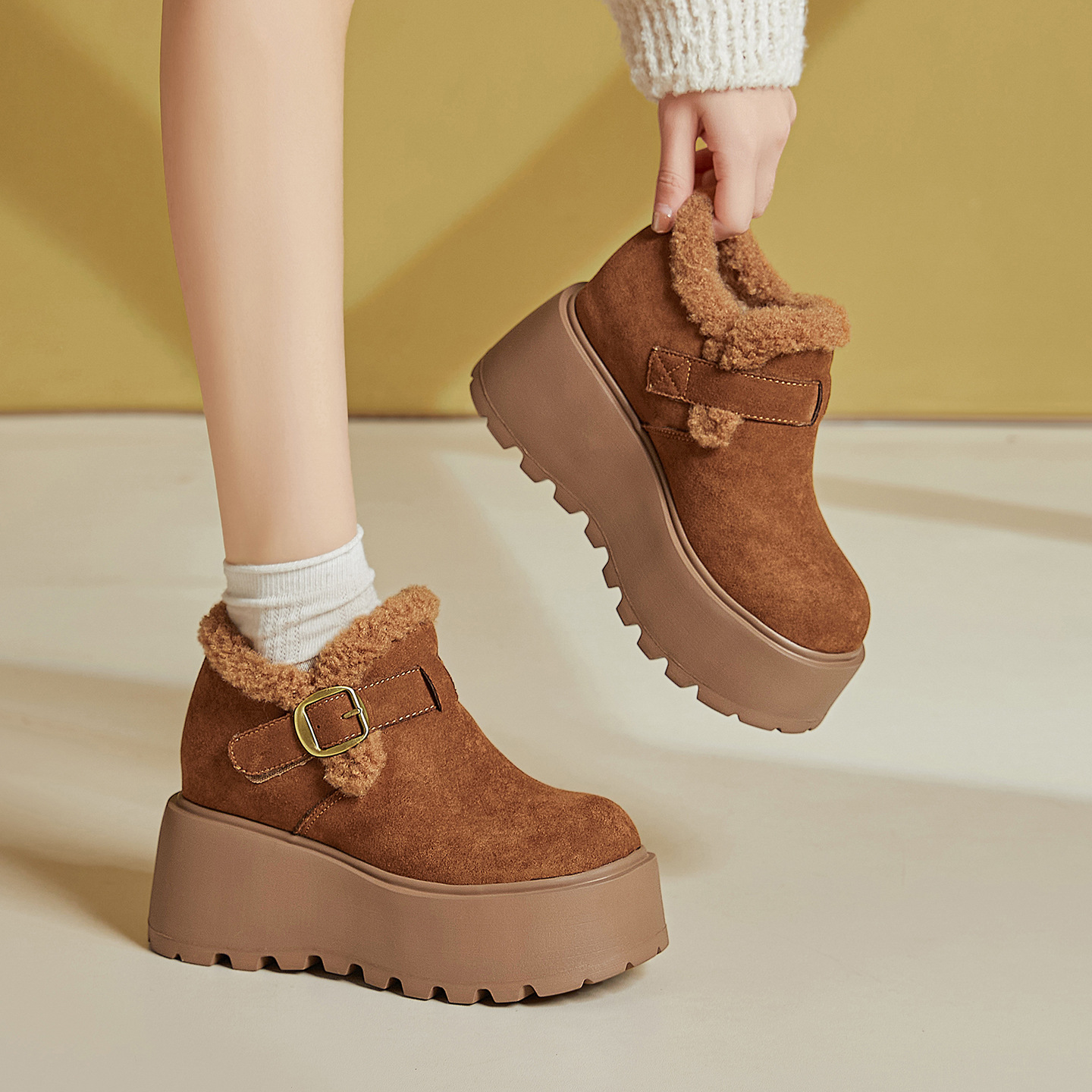 内增高勃肯鞋女2025新款冬季厚底