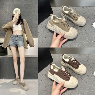 松糕厚底内增高运动休闲鞋 2566网红爆款 新款 真皮女鞋 2025年秋季