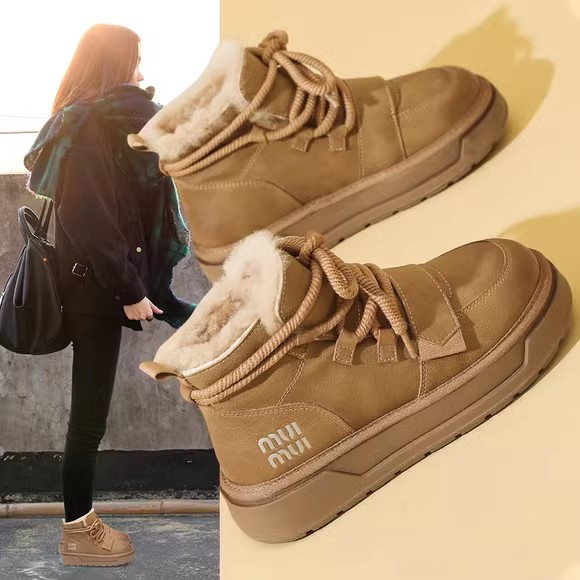 真皮羊毛雪地靴女冬皮毛一体新款