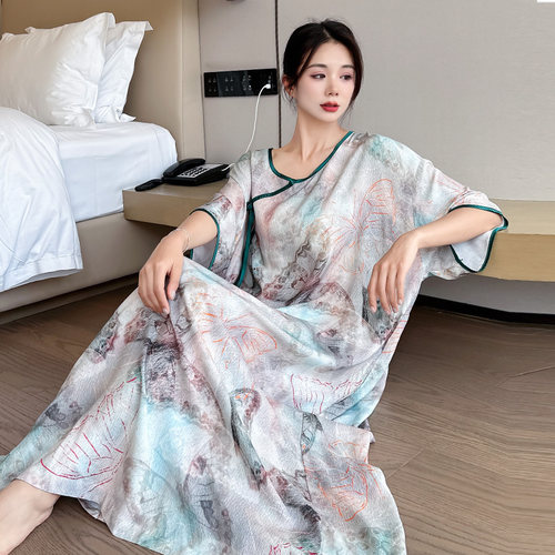 观昵大码睡裙夏季新款连衣裙女