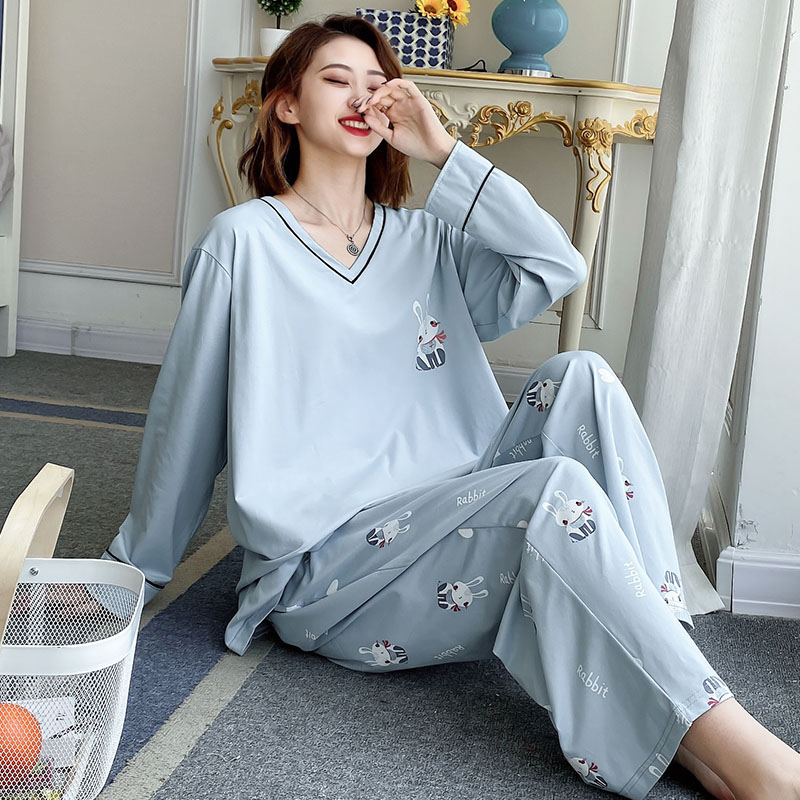 女纯棉胖妹妹200斤大码睡衣套装