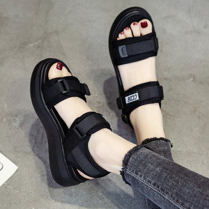 厚底凉鞋女2023年新款百搭运动沙滩鞋防滑软底网红时装老爹鞋中跟