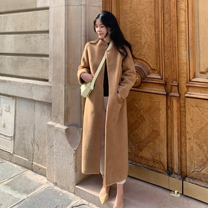 冬季中长款宽松皮毛一体加厚羊羔绒外套女大码羊羔毛棉服保暖棉衣