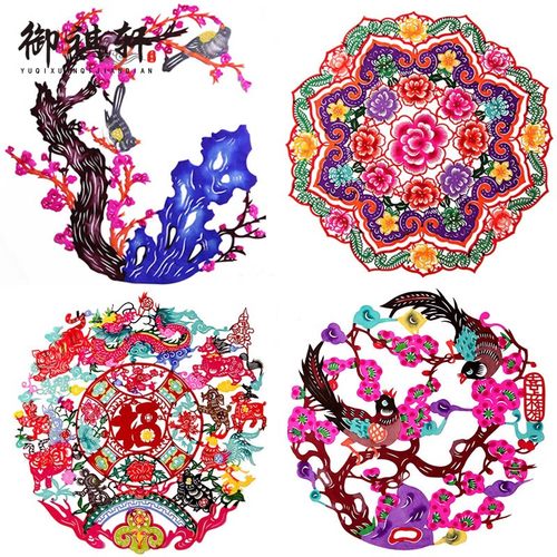 马年蔚县彩色剪纸作品