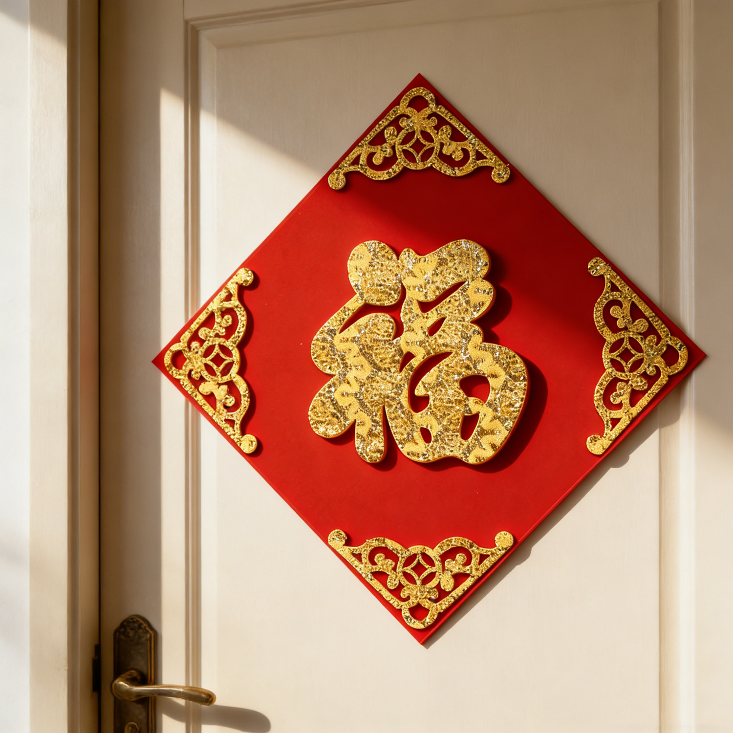 2026马年春节过新年货创意大福字门贴大门绒布装饰贴纸布置毛毡