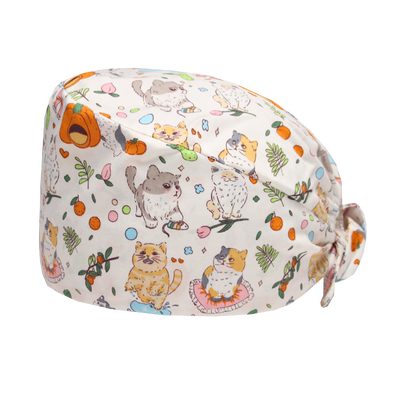 蜜茹曼手术帽纯棉透气印花帽女