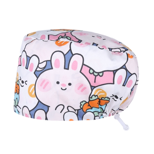 蜜茹曼手术帽纯棉女口腔医生帽医护工作帽手术室专用帽护士小花帽