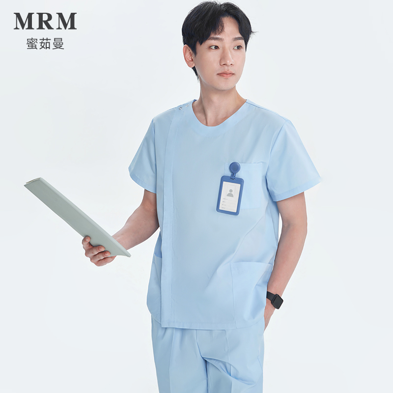 蜜茹曼圆领护士服女涤棉洗手衣口腔牙科男夏季医生分体长短袖套装