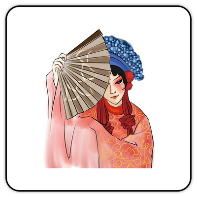 京剧脸谱纹身贴中国风原创设计个性花旦文身贴防水女持久彩色花臂