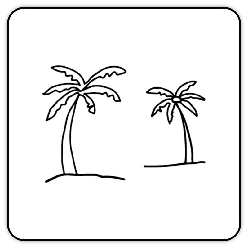 一次性简约个性椰子树纹身贴防水黑色小图案一对恋人情侣文身贴纸