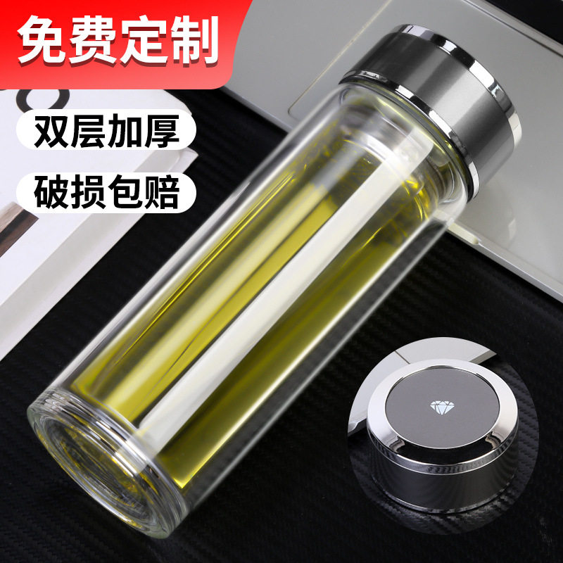 双层玻璃杯定制广告杯订做水杯子促销开业小礼品印字logo赠品茶杯