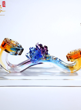琉璃摆件轻奢吉祥如意客户玄关