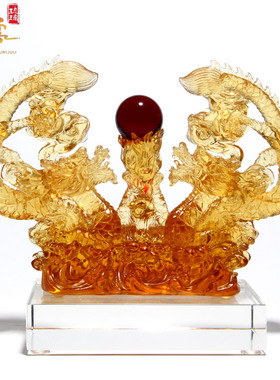 琉璃摆件新中式玄关酒柜