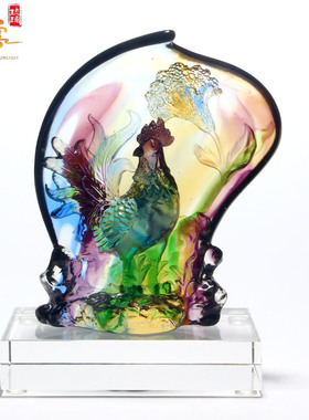 琉璃招财新中式升职礼物生肖鸡