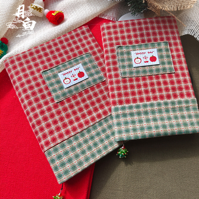 月白 圣诞心事 布艺手账本圣诞笔记本书衣a5活页学生记事本文艺本