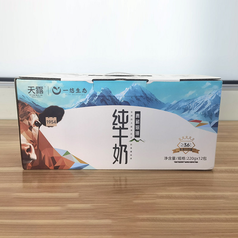 天露 一悠生态 娟姗纯牛奶 青藏高原娟姗奶220g*12袋