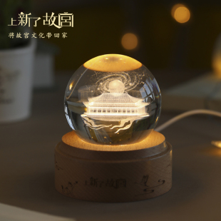 上新了故宫紫禁时空水晶球浪漫小夜灯摆件氛围生日送闺蜜女友礼物