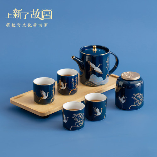 上新了故宫松鹤延年陶瓷中式茶具