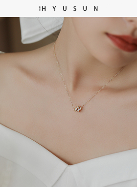 小众设计高级感14K包金锁骨链女