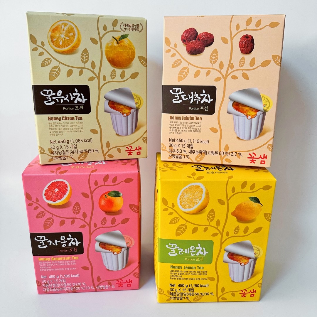 酸酸甜甜韩国花泉春寒/大枣蜂蜜柠檬葡萄柚茶/进口浓缩水果茶冲饮