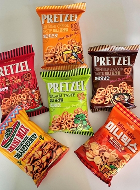 shan姆同款韩国进口三进碱水结蝴蝶形饼干芥末辣炒年糕芝士海鲜味