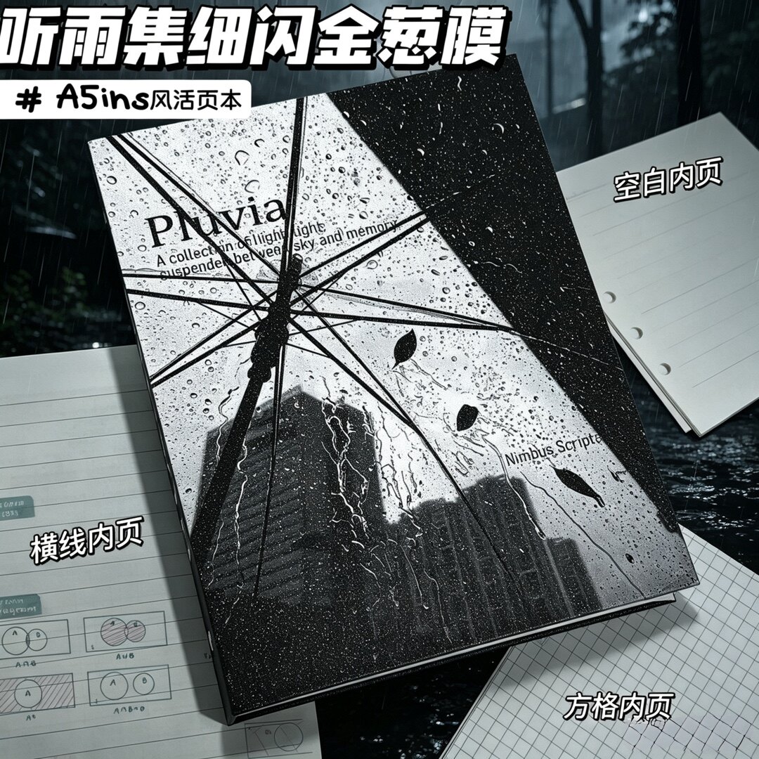 少女心英伦细闪古早风活页笔记本