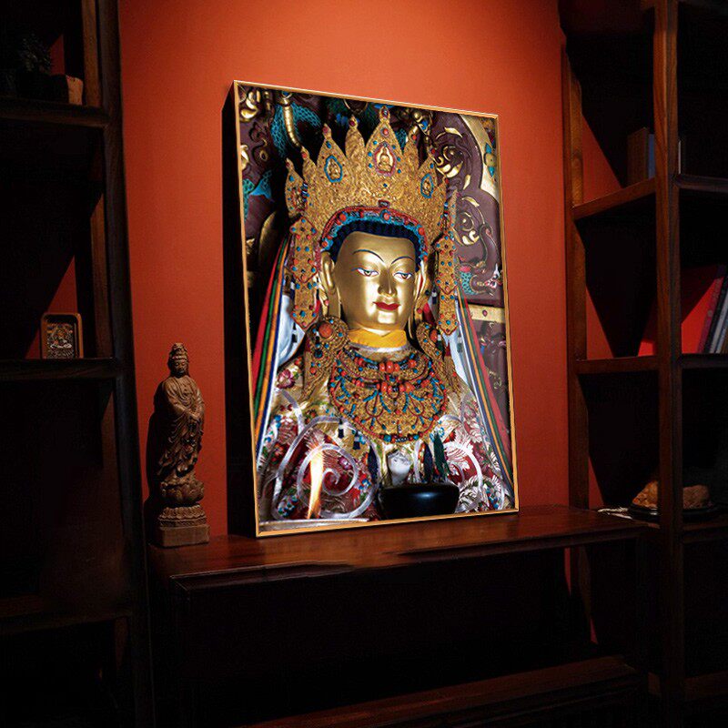 释迦牟尼12岁等身觉沃佛画像挂画西藏大昭藏传佛堂供奉佛像装饰画