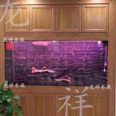 嵌入式鱼缸墙体上下柜鱼缸一面观赏左右墙体定做客厅鱼缸玄关屏o