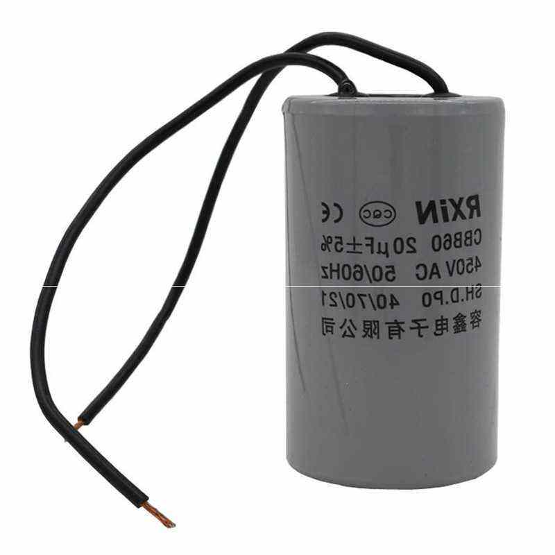 新款b60单相电机电容器450v水泵台钻运行20uf洗衣机启动电容器220