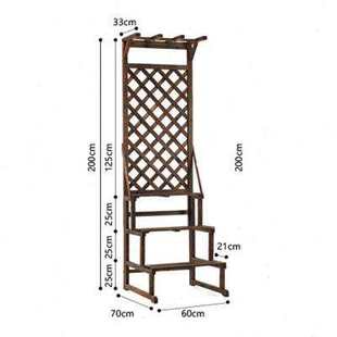 新品 阳台花架防腐木多层阶梯落地式 花架子室内实木吊兰网格花盆架