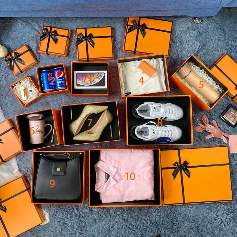 gift box creative ins orange gift xbox birfthday festival