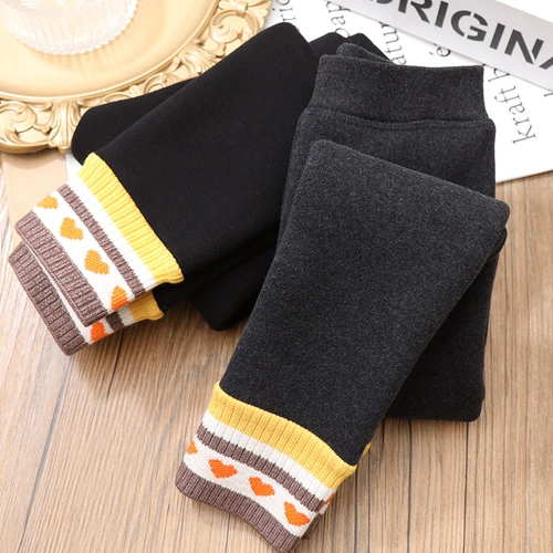 Флисовые леггинсы, зимние детские бархатные удерживающие тепло штаны, увеличенная толщина, коллекция 2023, в западном стиле