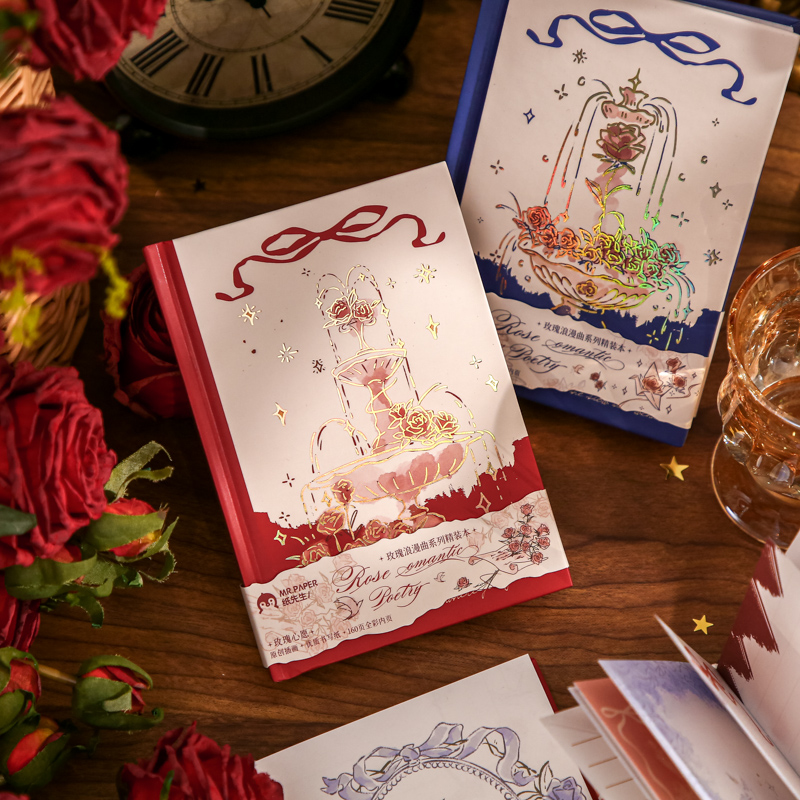纸先生原创丨玫瑰浪漫曲系列全彩内页A6手账本新款留言diy装饰笔记本高颜值ins风贺卡本手账装饰笔记本子