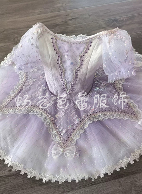 新款紫色专业芭蕾舞裙女童小天鹅蓬蓬纱TUTU裙儿童幼儿演出表演服