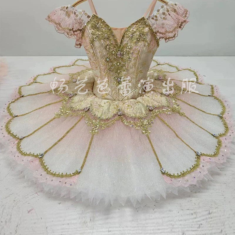 专业芭蕾舞裙女童宫廷装变奏演出服睡美人蓬蓬纱TUTU裙舞台演出服