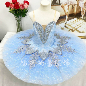 儿童专业芭蕾舞裙女童银仙子天鹅湖蓬蓬纱TUTU裙演出服蓝鸟表演服