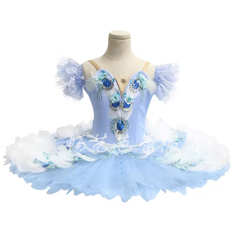 儿童专业芭蕾舞裙女童天鹅湖蓬蓬纱TUTU裙蓝鸟演出服睡美人表演服