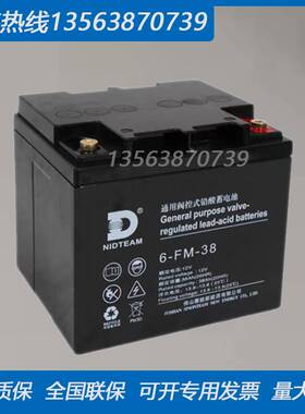 NIDTEAM蓄电池12V38AH 消防主机直流屏UPS电源用 力德电瓶6-FM-38