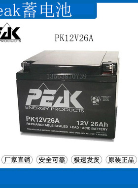 PEAK蓄电池12V26AH UPS备用 应急电源 通讯监控 船舶 PK12V26A