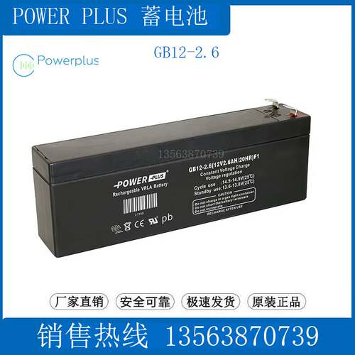 POWERPLUS蓄电池 GB12-2.6(12V20AH/2.6HR)F3 监控/船舶/医疗设备