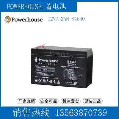 Powerhouse蓄电池12V7.2AH 电瓶 (S 4540)医疗设备/UPS/船舶/电梯
