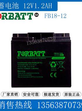 FORBATT蓄电池12V18AH FB18-12G UPS应急 医疗仪器 照明 电梯应急
