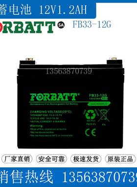 FORBATT蓄电池12V33AH FB33-12G UPS应急 医疗仪器 通讯 直流屏