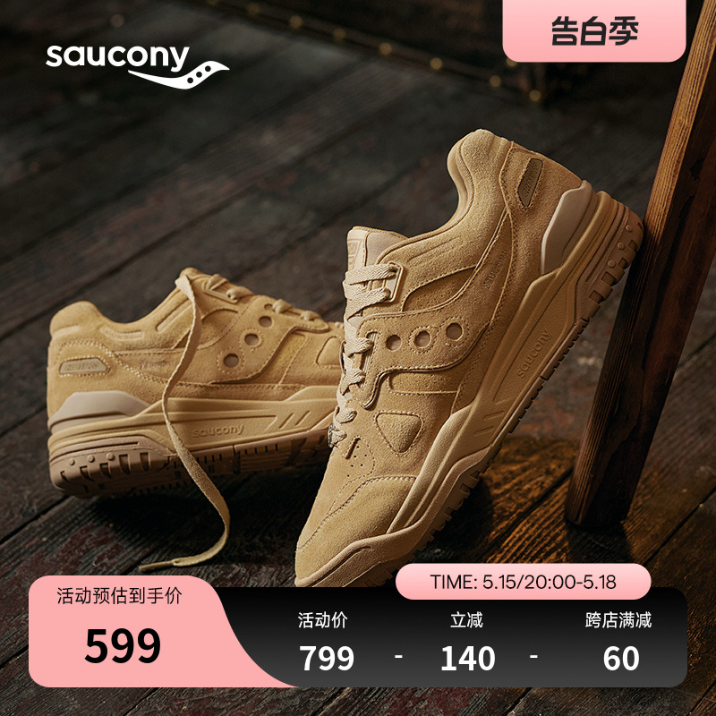Saucony索康尼板鞋男鞋春季学生休闲鞋子低帮厚底增高轻便运动鞋