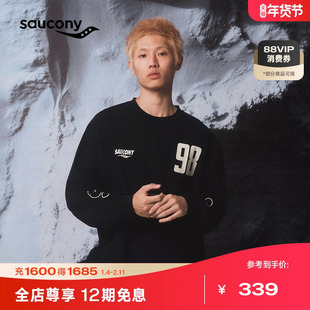 Saucony索康尼男女同款百分百棉美式运动宽松卫衣针织长T