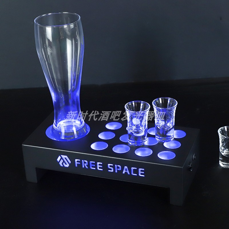 酒吧发光酒架派对ktv摆台斗酒酒具led香槟洋酒子弹杯架鸡尾酒架子