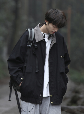 MTVO迈特优底特律夹克秋季新款潮牌复古翻领男生工装飞行员外套