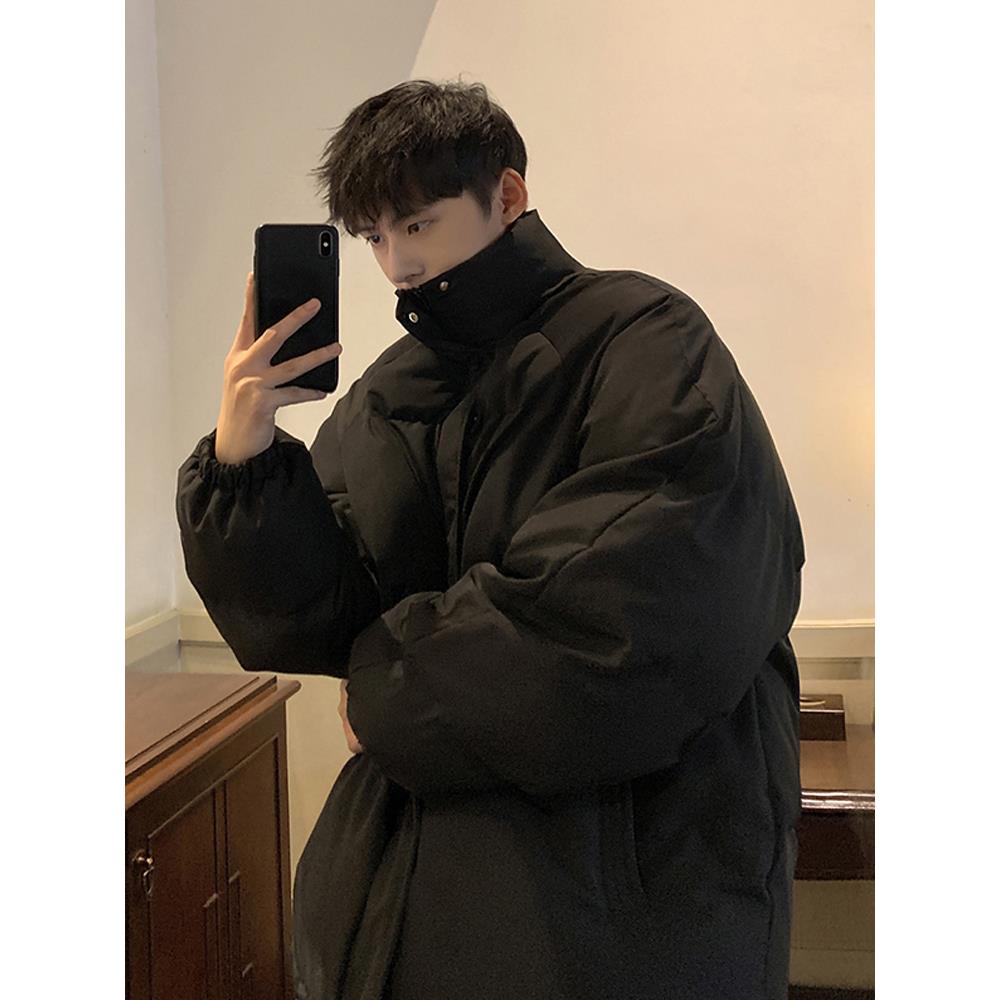 男士羽绒棉服冬季加厚2025新款潮棉衣无帽立领面包服韩版潮流外套